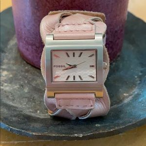 Vintage Fossil Pink Leather Watch